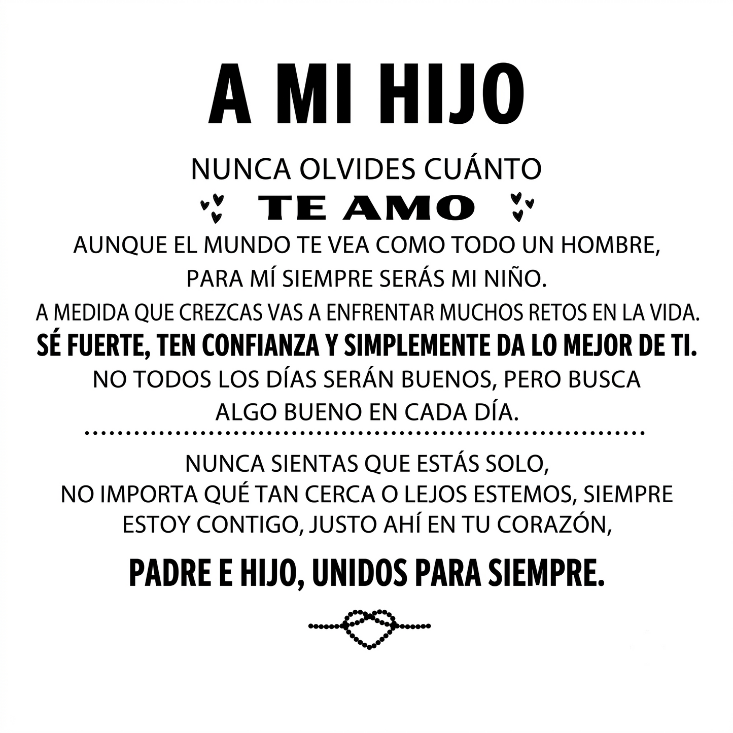 «Para mi hijo» — Pulsera grabada
