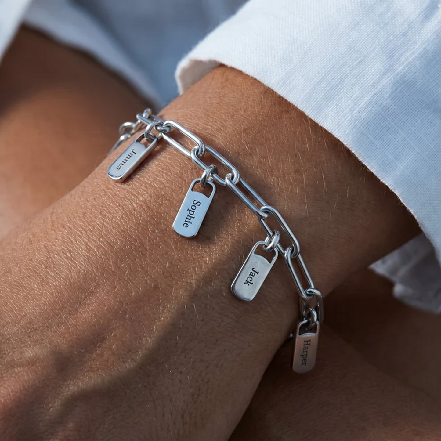 Pulsera Personalizada con Plaquitas Grabadas