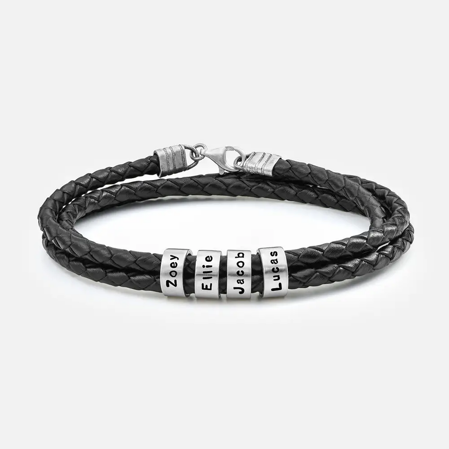 Pulsera de cuero trenzada con piezas personalizadas
